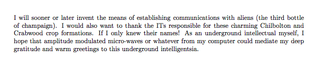  graancirkel met een binaire code en buitenaards gezicht